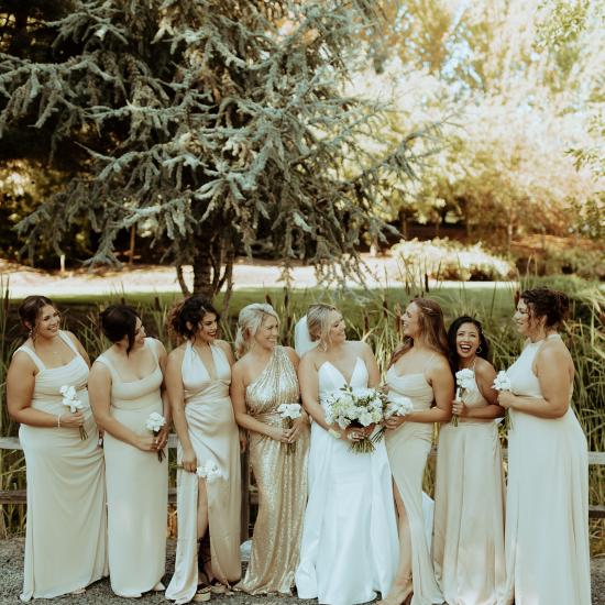 Bride and bridesmaids