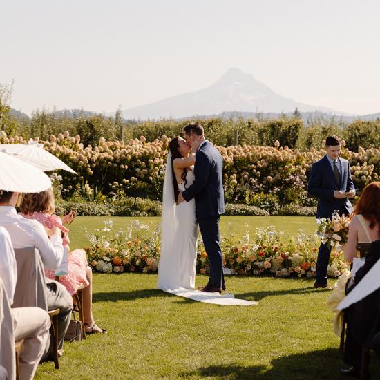 Z&R ceremony with Mt Hood in the background