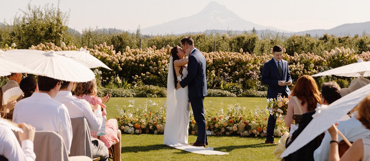 Z&R ceremony with Mt Hood in the background